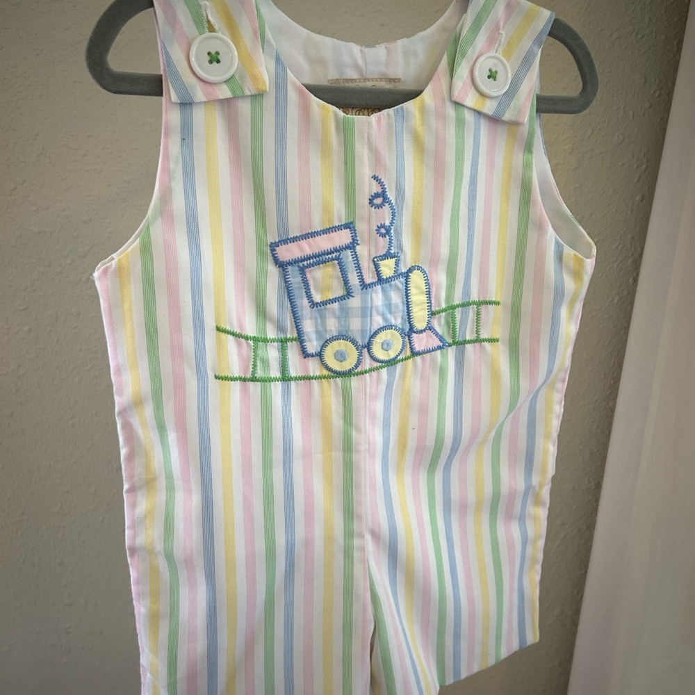 The Beaufort Bonnet Company Pastel Striped Train One Piece